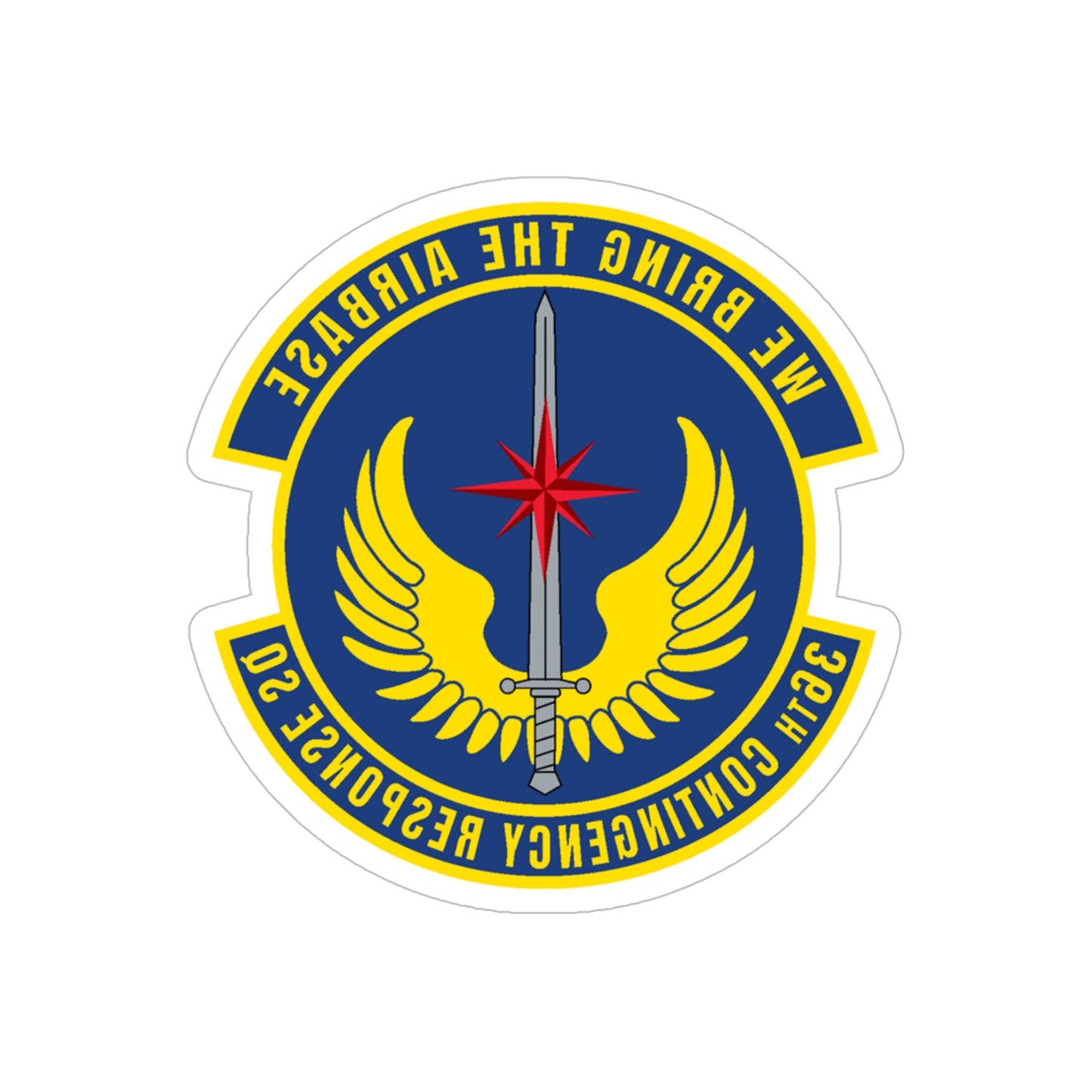 36 Contingency Response Squadron PACAF v2 (U.S. Air Force) REVERSE PRINT Transparent STICKER-5" × 5"-The Sticker Space