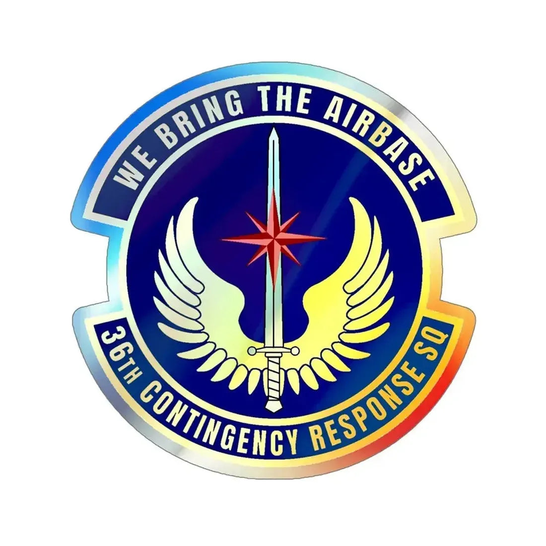 36 Contingency Response Squadron PACAF v2 (U.S. Air Force) Holographic STICKER Die-Cut Vinyl Decal 5 Inch Holographic - The Sticker Space