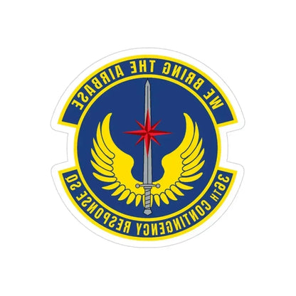 36 Contingency Response Squadron PACAF v2 (U.S. Air Force) REVERSE PRINT Transparent Die-Cut STICKER 3 Inch Die-Cut Transparent - The Sticker Space