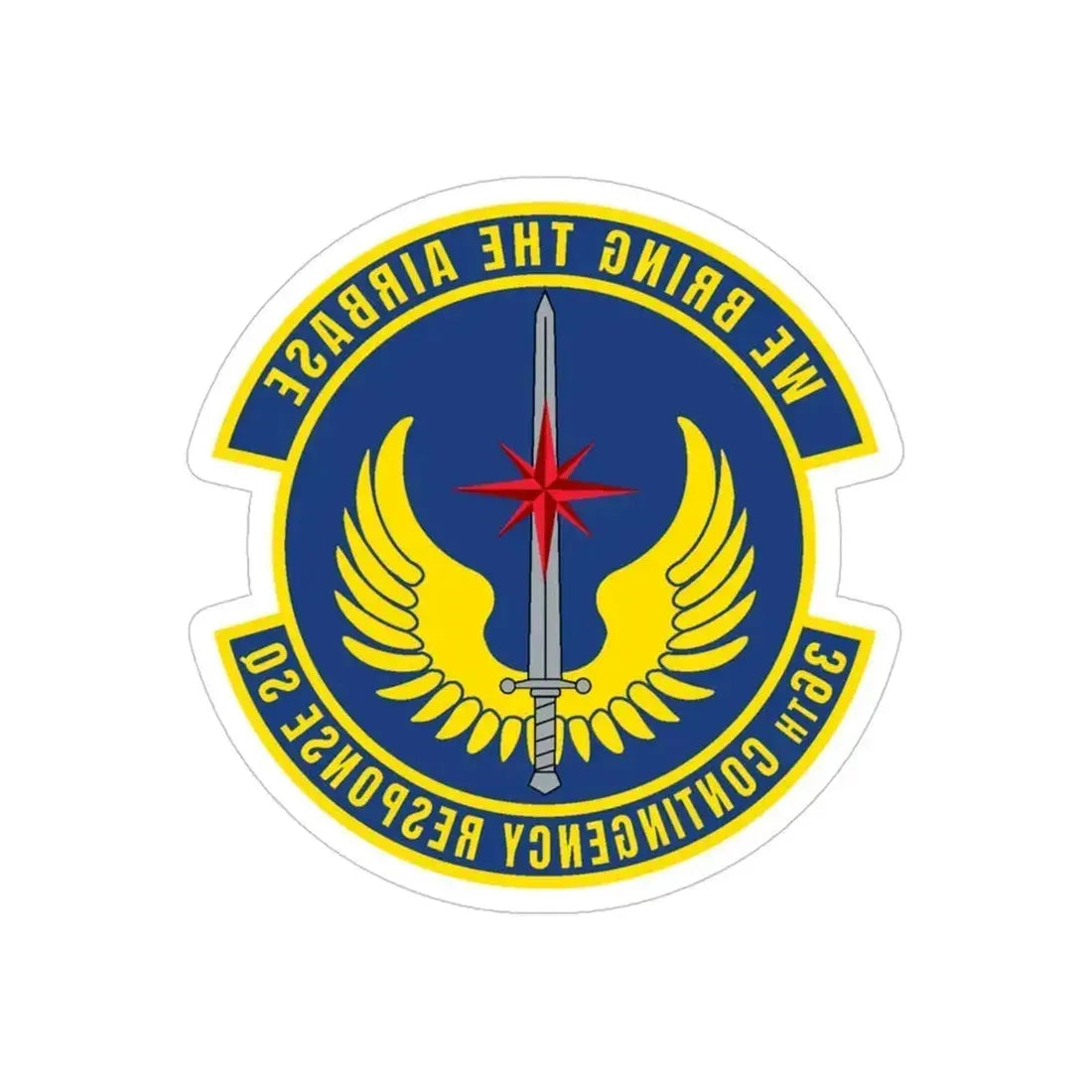 36 Contingency Response Squadron PACAF v2 (U.S. Air Force) REVERSE PRINT Transparent Die-Cut STICKER 4 Inch Die-Cut Transparent - The Sticker Space