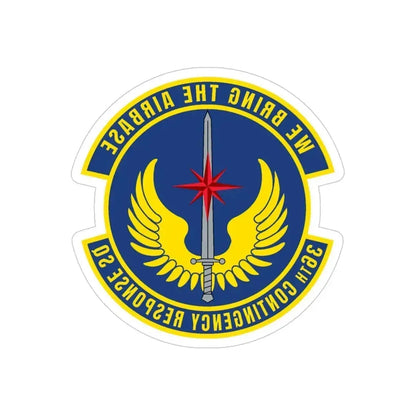 36 Contingency Response Squadron PACAF v2 (U.S. Air Force) REVERSE PRINT Transparent Die-Cut STICKER 4 Inch Die-Cut Transparent - The Sticker Space