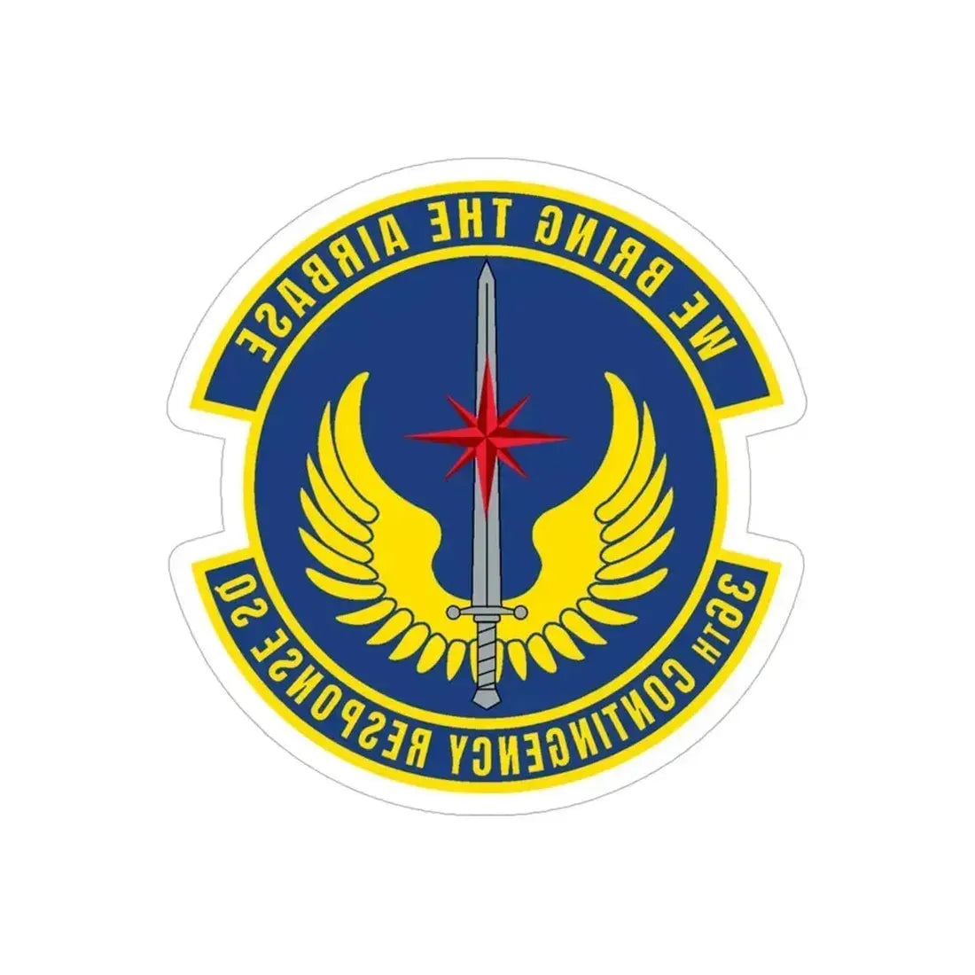 36 Contingency Response Squadron PACAF v2 (U.S. Air Force) REVERSE PRINT Transparent Die-Cut STICKER 5 Inch Die-Cut Transparent - The Sticker Space