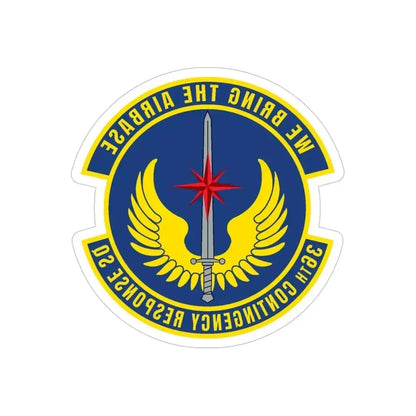 36 Contingency Response Squadron PACAF v2 (U.S. Air Force) REVERSE PRINT Transparent Die-Cut STICKER 5 Inch Die-Cut Transparent - The Sticker Space