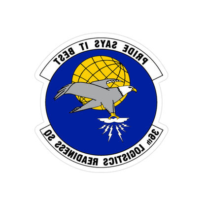 36 Logistics Readiness Squadron PACAF (U.S. Air Force) REVERSE PRINT Transparent STICKER-2" × 2"-The Sticker Space