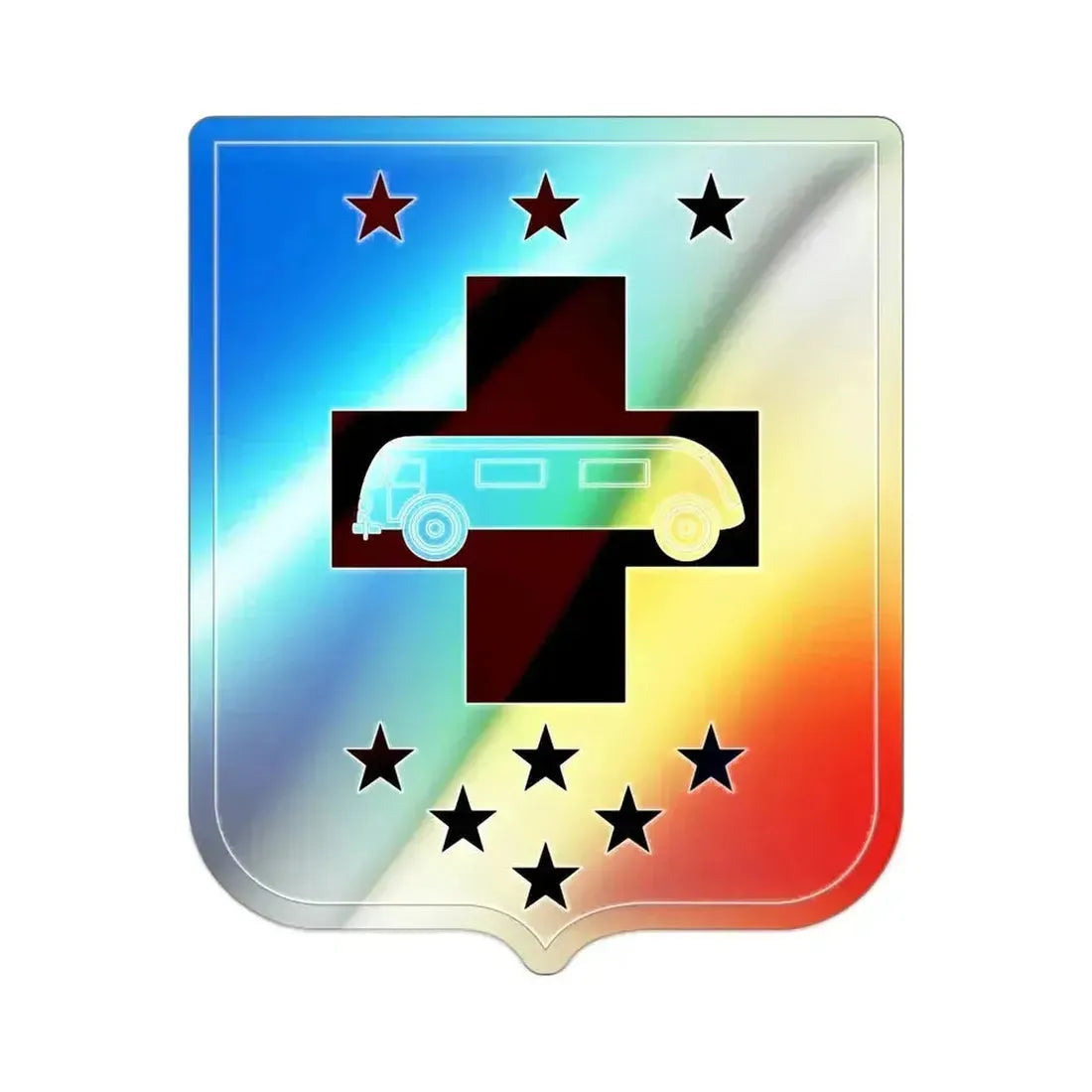 36 Medical Battalion v2 (U.S. Army) Holographic STICKER Die-Cut Vinyl Decal 2 Inch Holographic - The Sticker Space