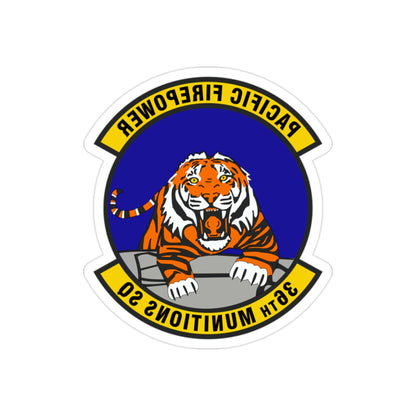 36 Munitions Squadron PACAF (U.S. Air Force) REVERSE PRINT Transparent STICKER-2" × 2"-The Sticker Space