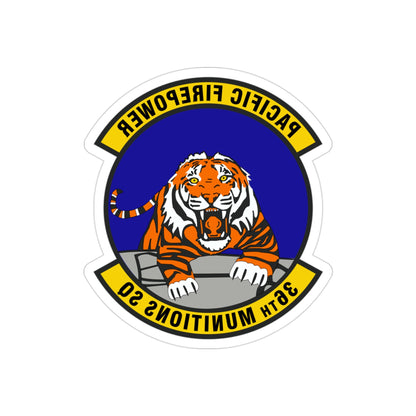 36 Munitions Squadron PACAF (U.S. Air Force) REVERSE PRINT Transparent STICKER-3" × 3"-The Sticker Space