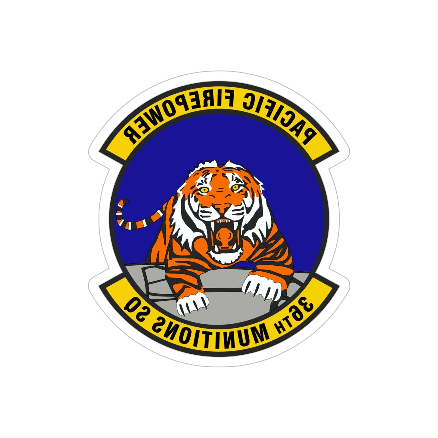 36 Munitions Squadron PACAF (U.S. Air Force) REVERSE PRINT Transparent STICKER-5" × 5"-The Sticker Space