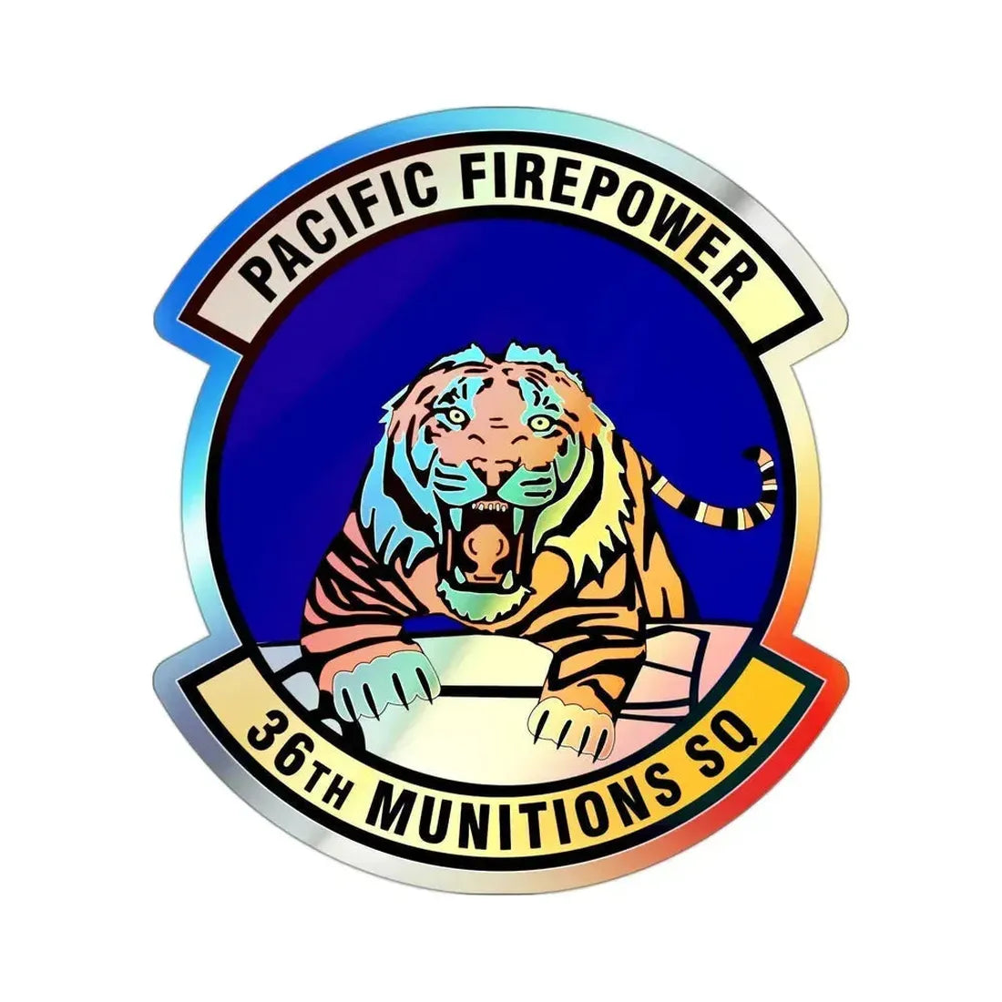 36 Munitions Squadron PACAF (U.S. Air Force) Holographic STICKER Die-Cut Vinyl Decal 3 Inch Holographic - The Sticker Space
