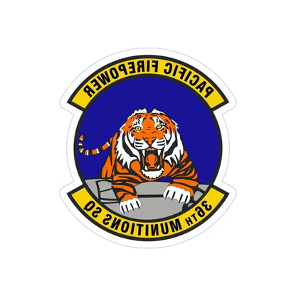 36 Munitions Squadron PACAF (U.S. Air Force) REVERSE PRINT Transparent Die-Cut STICKER 4 Inch Die-Cut Transparent - The Sticker Space