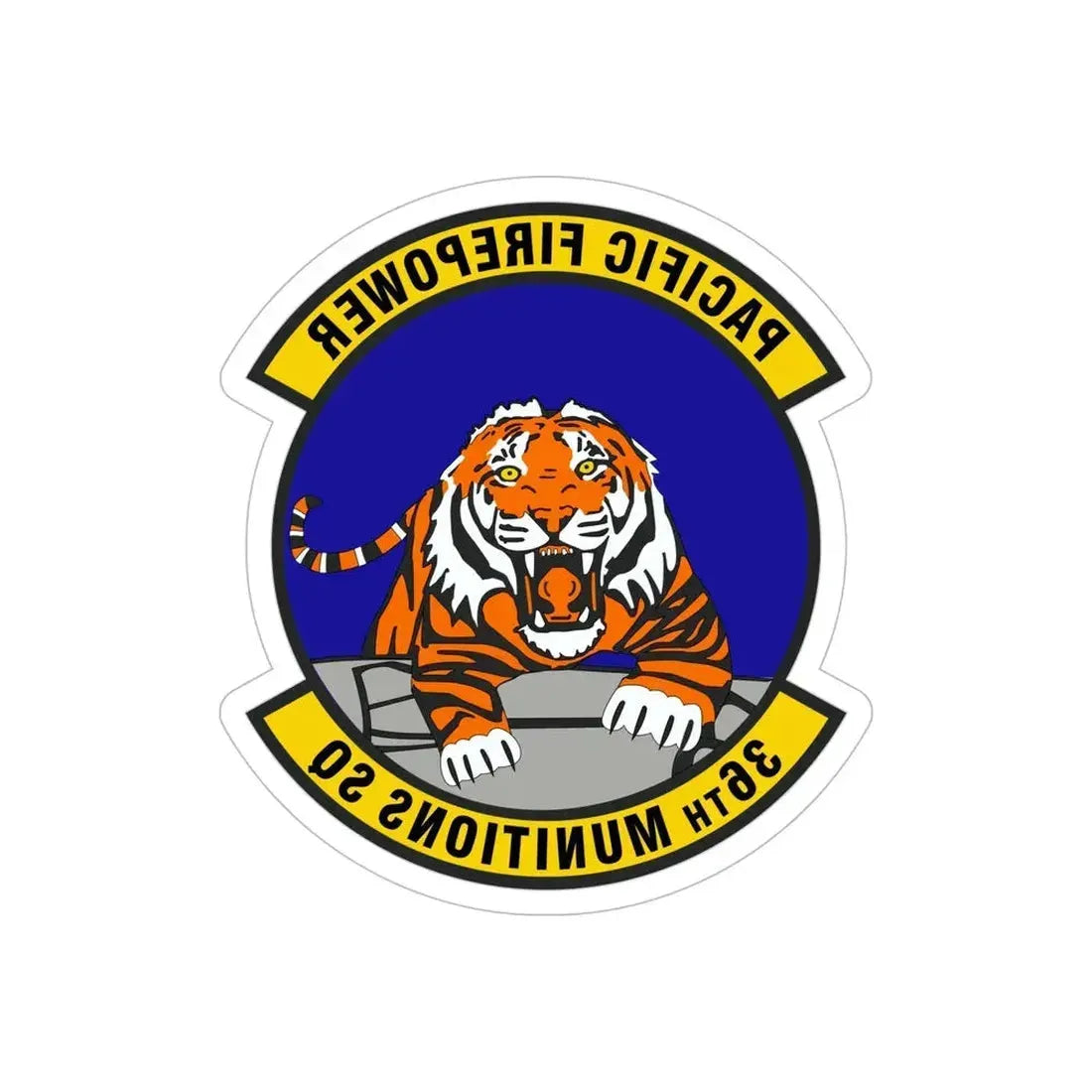 36 Munitions Squadron PACAF (U.S. Air Force) REVERSE PRINT Transparent Die-Cut STICKER - The Sticker Space