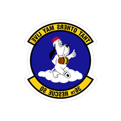 36 Rescue Sq AETC (U.S. Air Force) REVERSE PRINT Transparent STICKER-3" × 3"-The Sticker Space