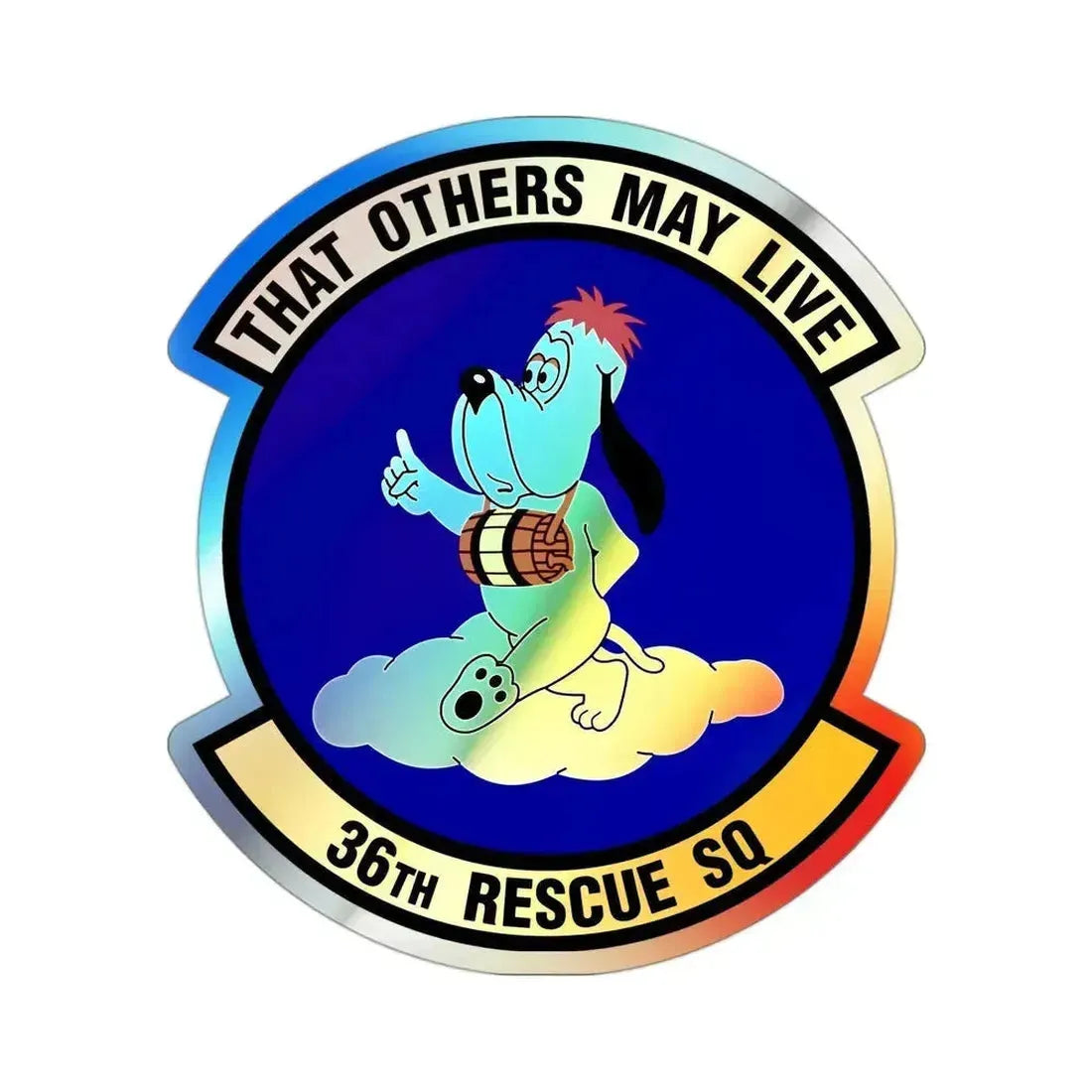 36 Rescue Sq AETC (U.S. Air Force) Holographic STICKER Die-Cut Vinyl Decal 3 Inch Holographic - The Sticker Space