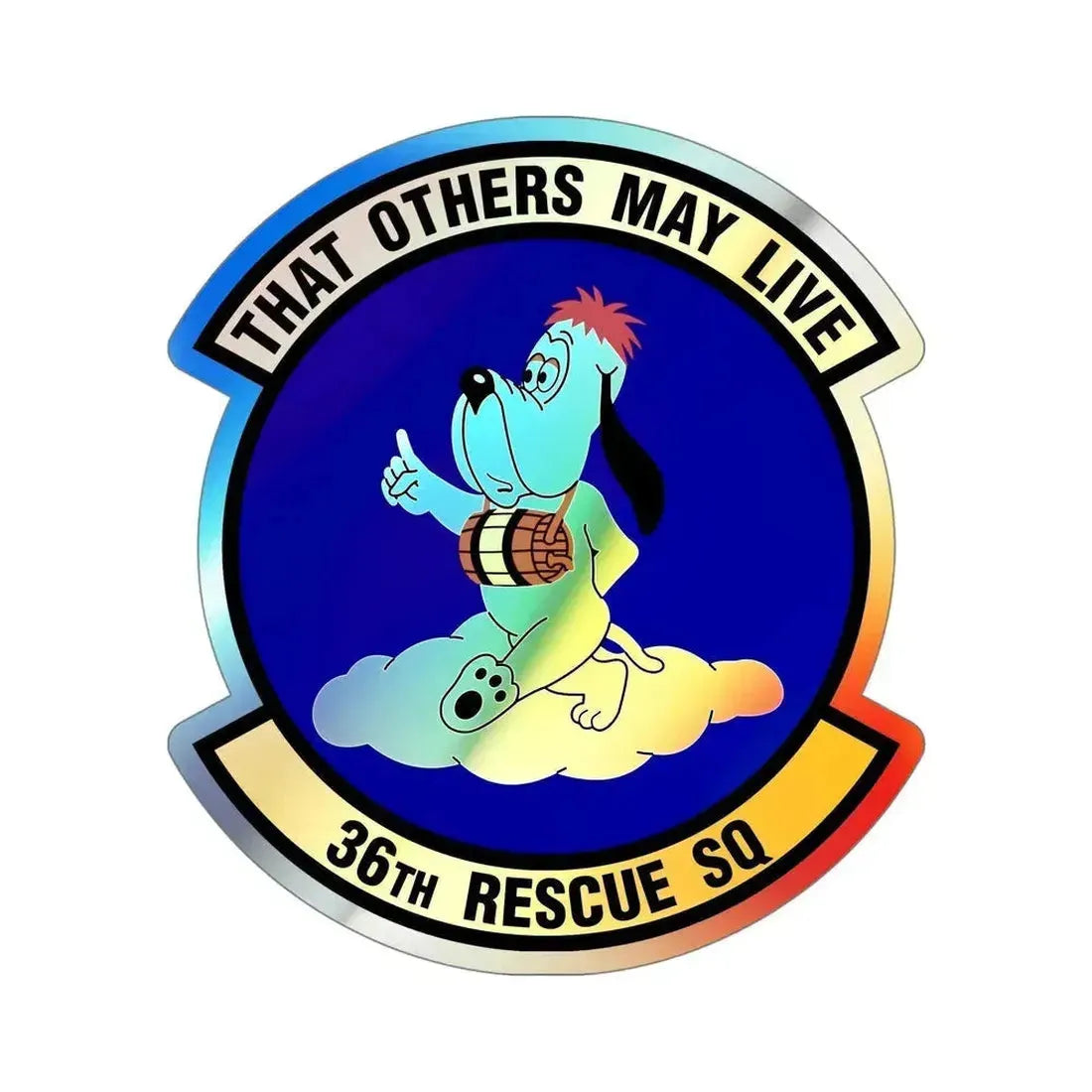36 Rescue Sq AETC (U.S. Air Force) Holographic STICKER Die-Cut Vinyl Decal 5 Inch Holographic - The Sticker Space