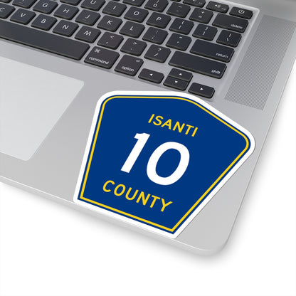 Isanti County 10 MN (Minnesota) (Road Sign) STICKER Vinyl Kiss-Cut Decal