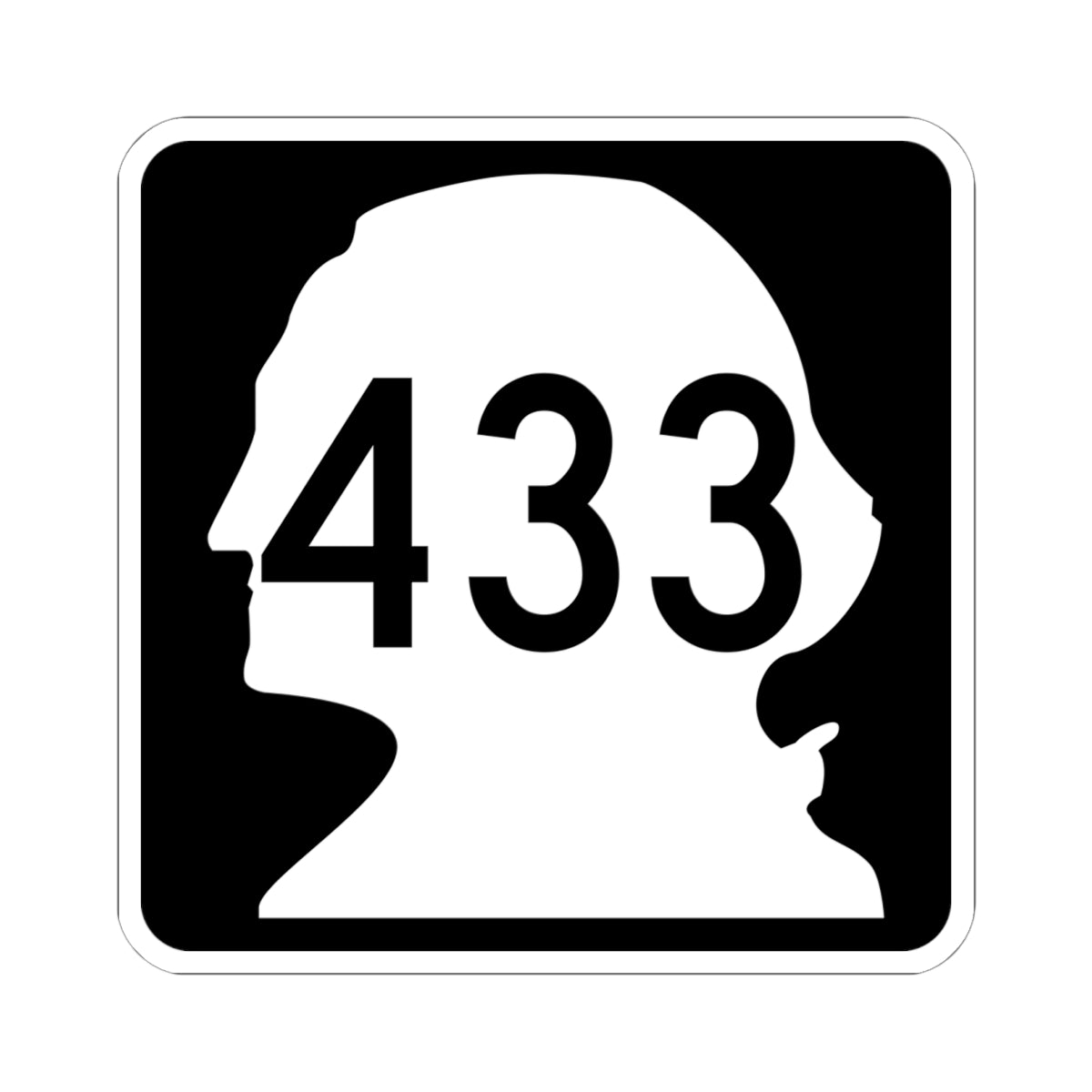 WA-433 (Washington) (Road Sign) STICKER Vinyl Kiss-Cut Decal