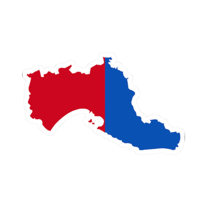 Flag map of the Province of Taranto (Italy) STICKER Vinyl Kiss-Cut Decal