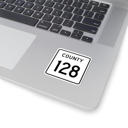 County 128 square (Minnesota) (Road Sign) STICKER Vinyl Kiss-Cut Decal