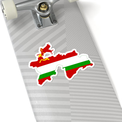 Flag map of the Tajik SSR 1953-1991 Flag map of Tajikistan 19911992 (Tajikistan) STICKER Vinyl Kiss-Cut Decal