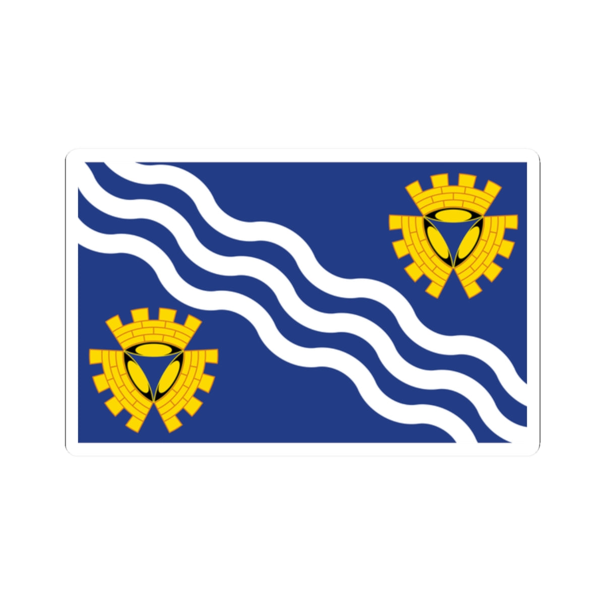 County Flag of Merseyside (England) STICKER Vinyl Kiss-Cut Decal