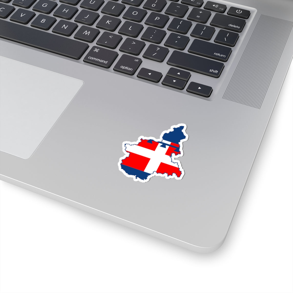 Flag map of Piedmont (Italy) STICKER Vinyl Kiss-Cut Decal
