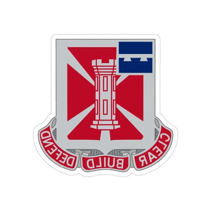 363 Engineer Battalion (U.S. Army) REVERSE PRINT Transparent Die-Cut STICKER - The Sticker Space