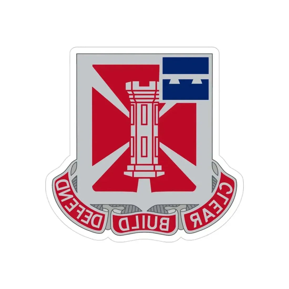 363 Engineer Battalion (U.S. Army) REVERSE PRINT Transparent Die-Cut STICKER - The Sticker Space