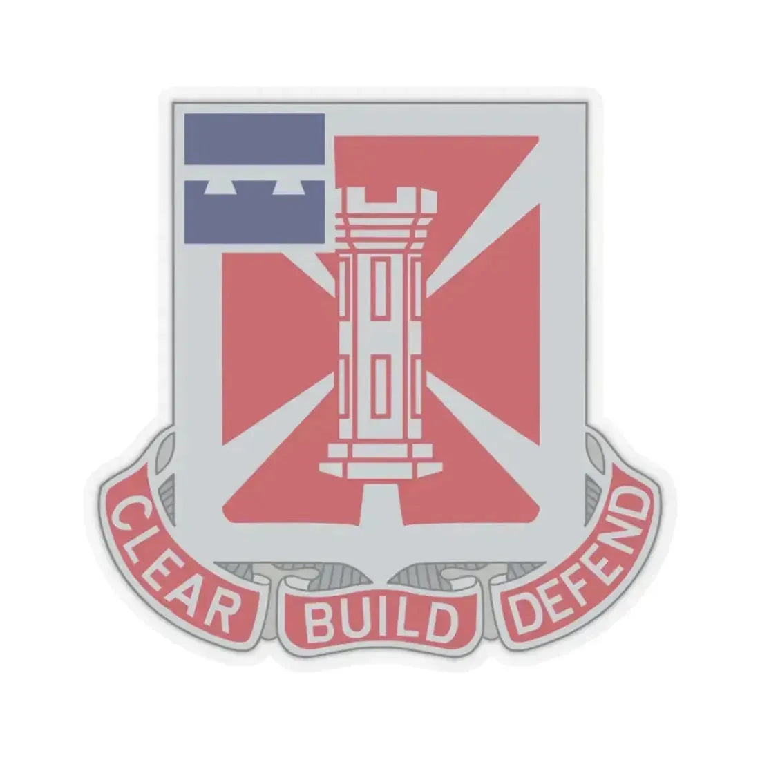 363 Engineer Battalion (U.S. Army) STICKER Vinyl Kiss-Cut Decal 2 Inch Transparent - The Sticker Space