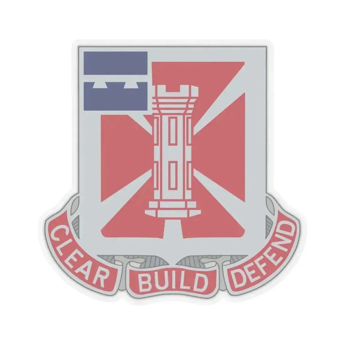 363 Engineer Battalion (U.S. Army) STICKER Vinyl Kiss-Cut Decal 4 Inch Transparent - The Sticker Space