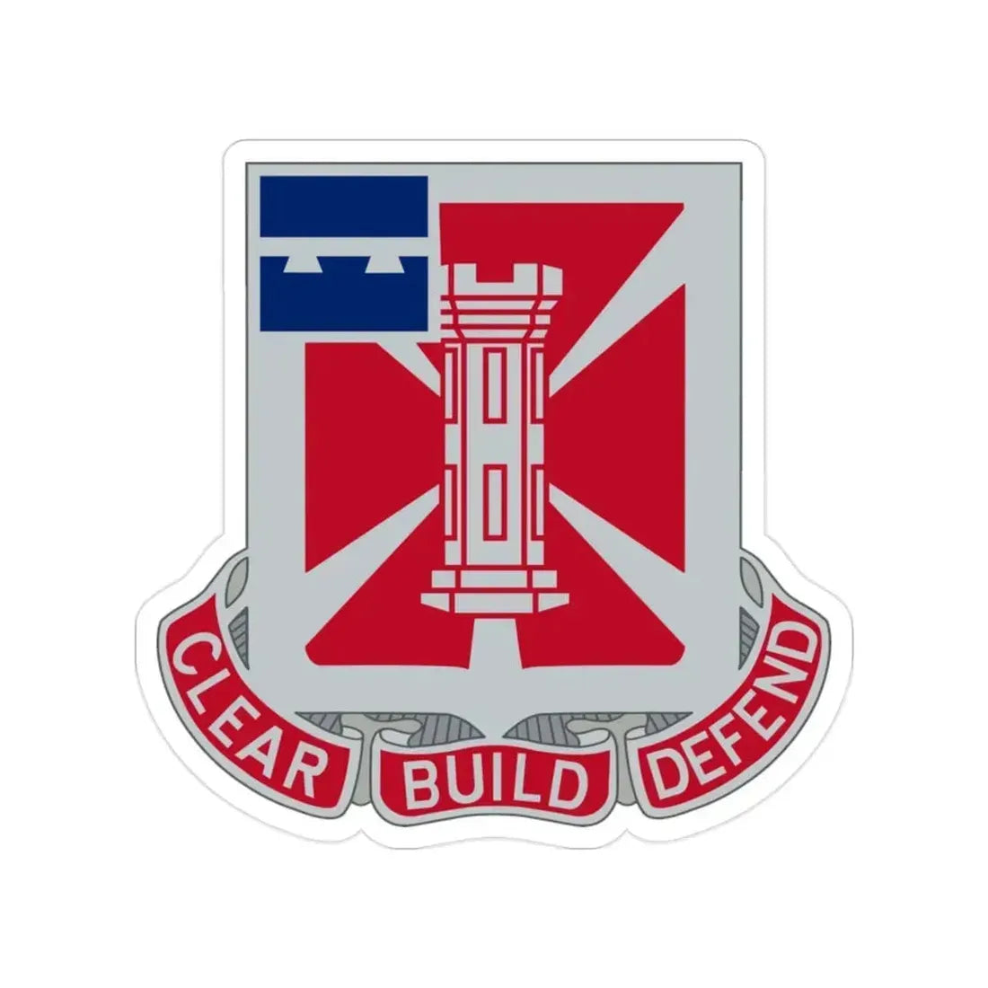 363 Engineer Battalion (U.S. Army) Transparent STICKER Die-Cut Vinyl Decal 2 Inch - The Sticker Space