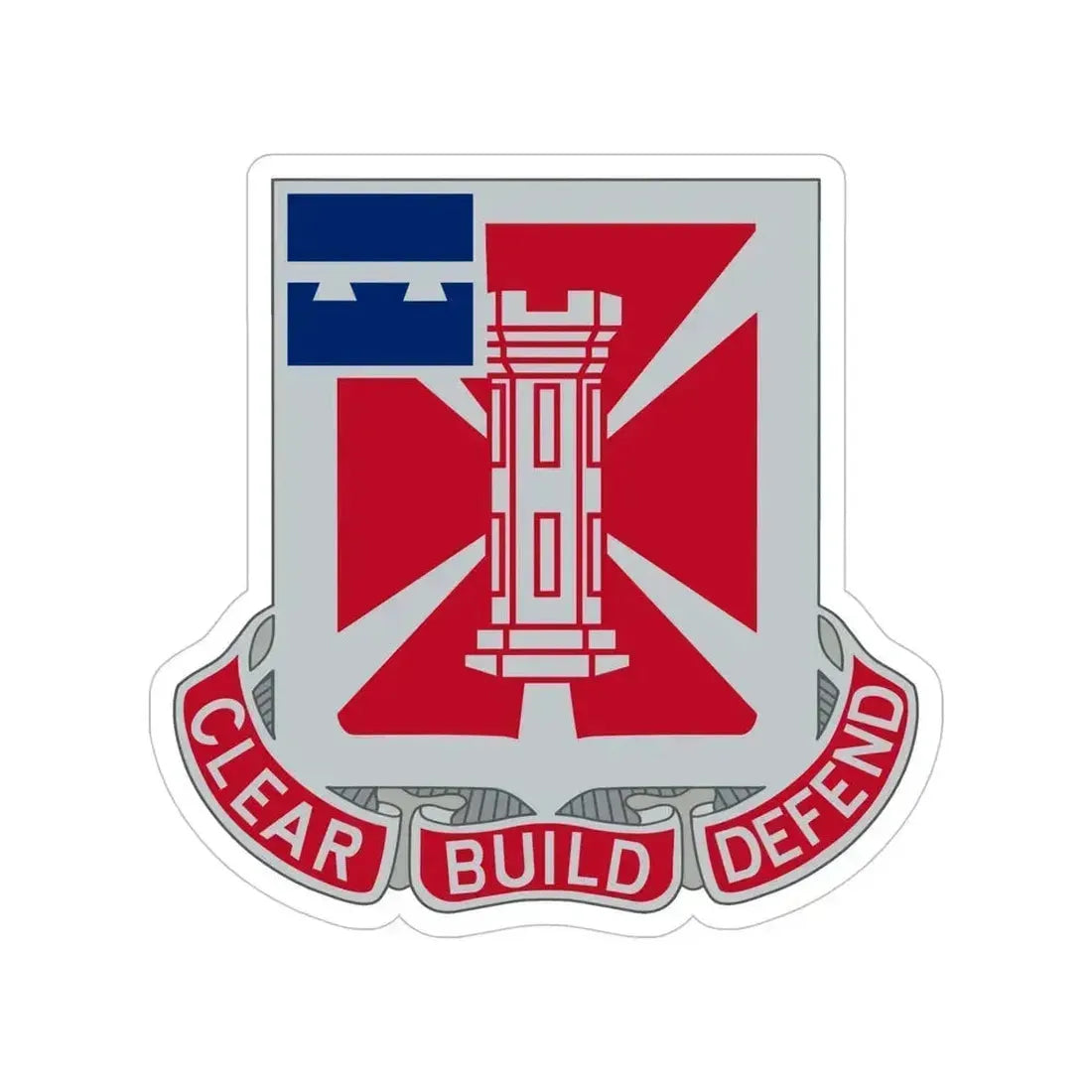 363 Engineer Battalion (U.S. Army) Transparent STICKER Die-Cut Vinyl Decal 5 Inch - The Sticker Space