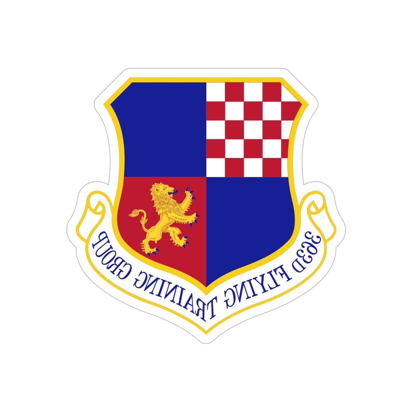 363 Flying Training Group ACC (U.S. Air Force) REVERSE PRINT Transparent STICKER-6" × 6"-The Sticker Space