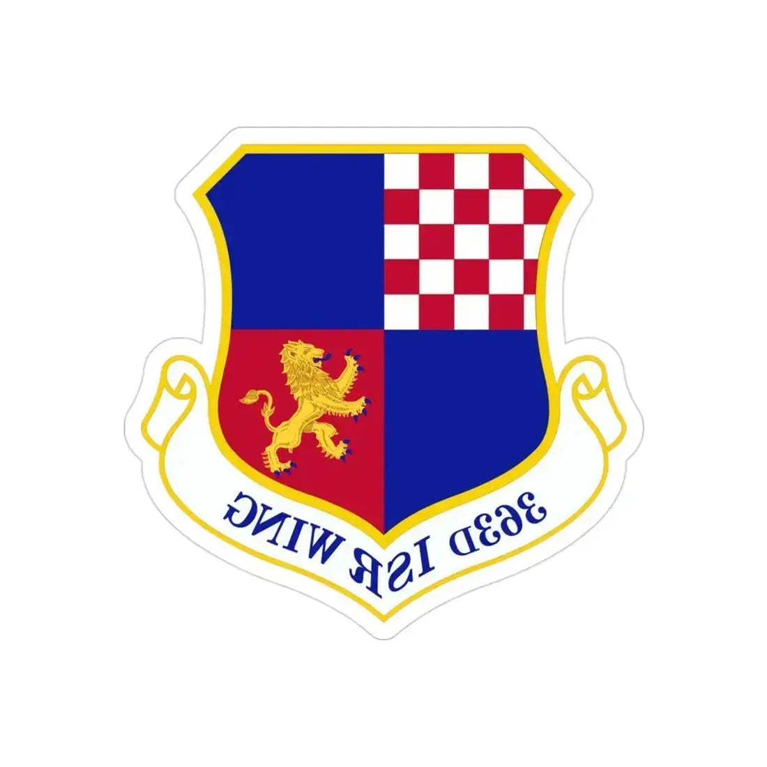363 Intelligence Surveillance and Reconnaissance Wing ACC (U.S. Air Force) REVERSE PRINT Transparent Die-Cut STICKER 3 Inch Die-Cut Transparent - The Sticker Space