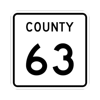 County 63 square (Minnesota) (Road Sign) STICKER Vinyl Kiss-Cut Decal