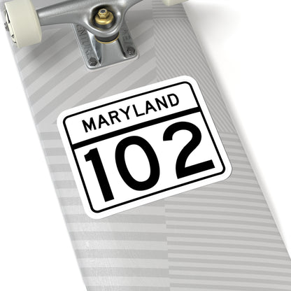 MD Route 102 (Maryland) (Road Sign) STICKER Vinyl Kiss-Cut Decal