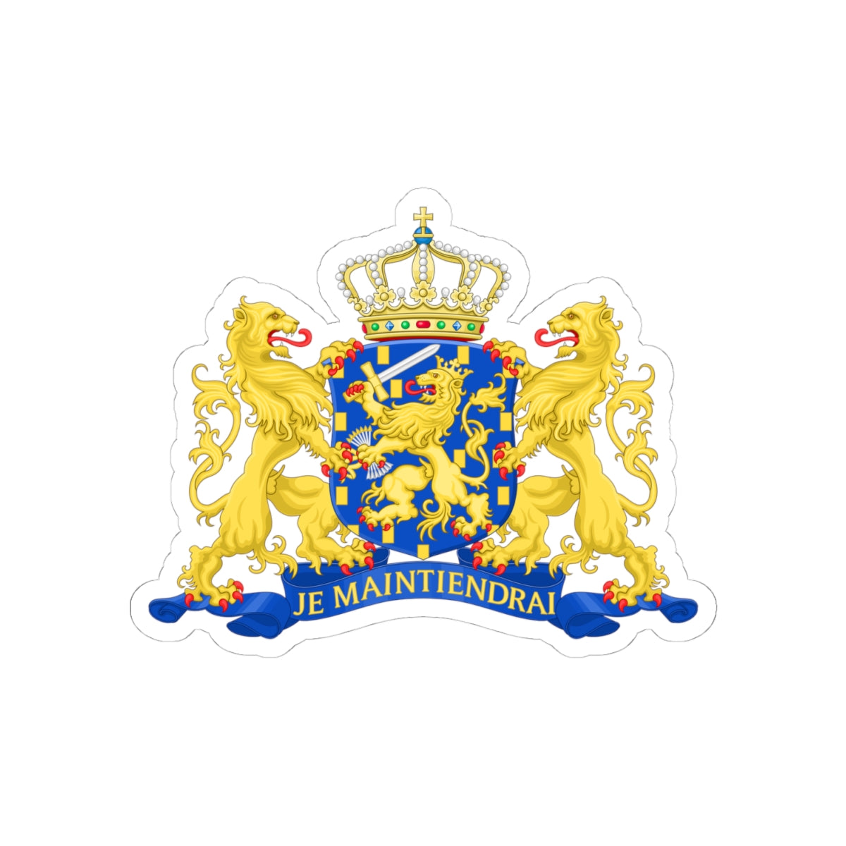 State coat of arms of the Netherlands - STICKER Vinyl Kiss-Cut Decal