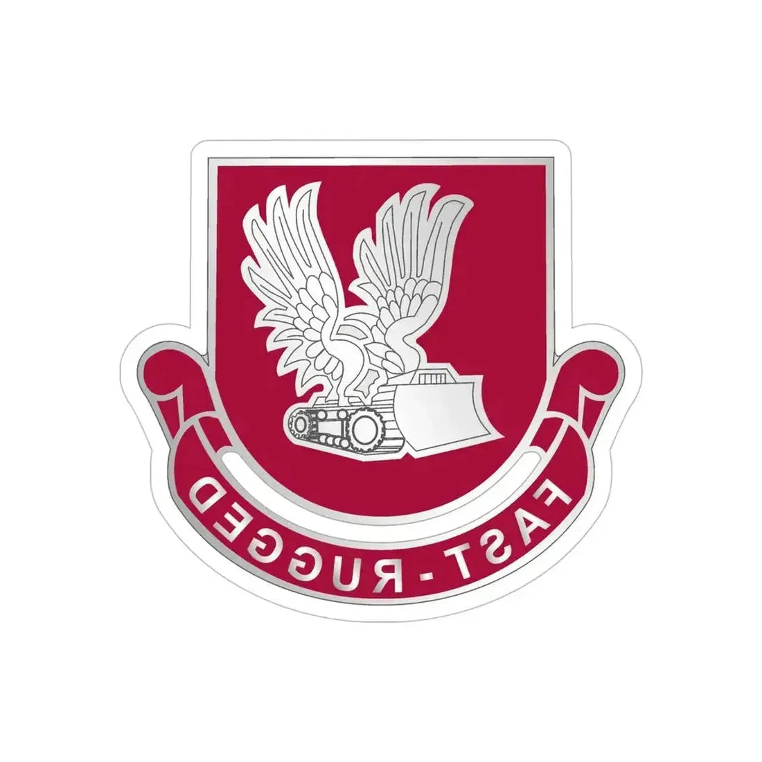 365 Engineer Battalion (U.S. Army) REVERSE PRINT Transparent Die-Cut STICKER 6 Inch Die-Cut Transparent - The Sticker Space