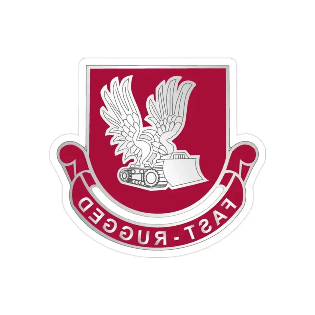 365 Engineer Battalion (U.S. Army) REVERSE PRINT Transparent Die-Cut STICKER - The Sticker Space