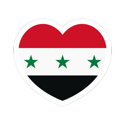 Iraq 1963-1991 and Syria 1963-1972 flag heart white (Iraq) STICKER Vinyl Kiss-Cut Decal