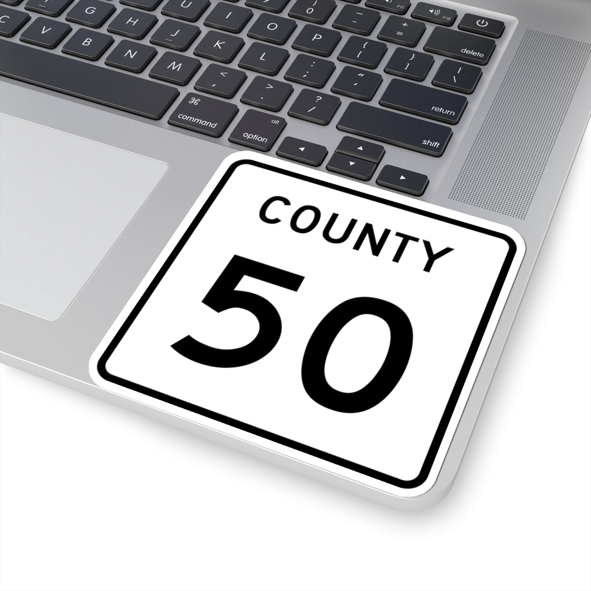 County 50 square (Minnesota) (Road Sign) STICKER Vinyl Kiss-Cut Decal