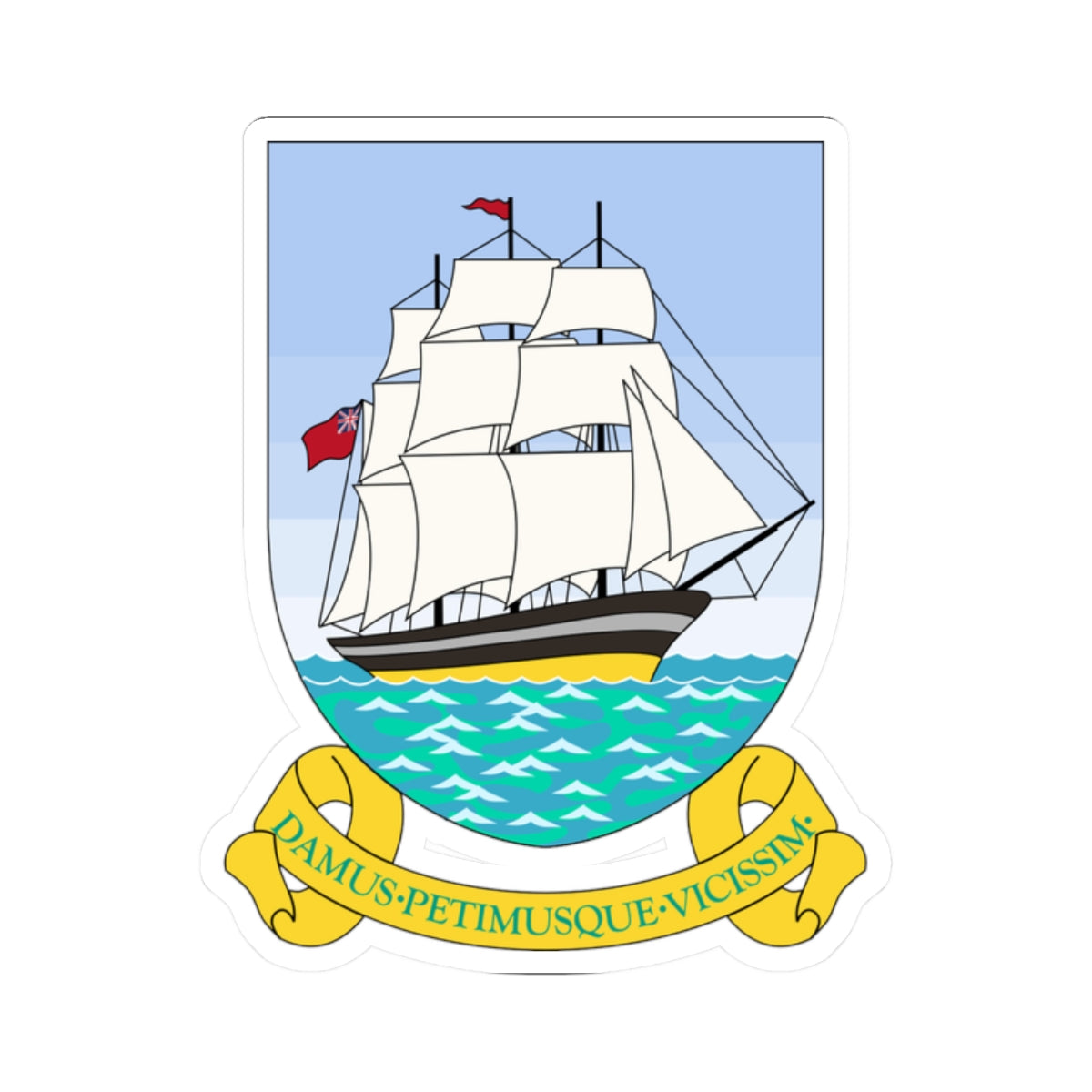 Badge of British Guiana 1955-1966 (Guyana) (Coat of Arms) STICKER Vinyl Kiss-Cut Decal