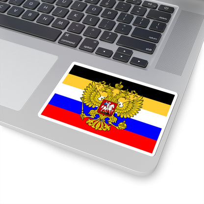 Flag of Russia combined tricolor with coat of arms (Russia) STICKER Vinyl Kiss-Cut Decal