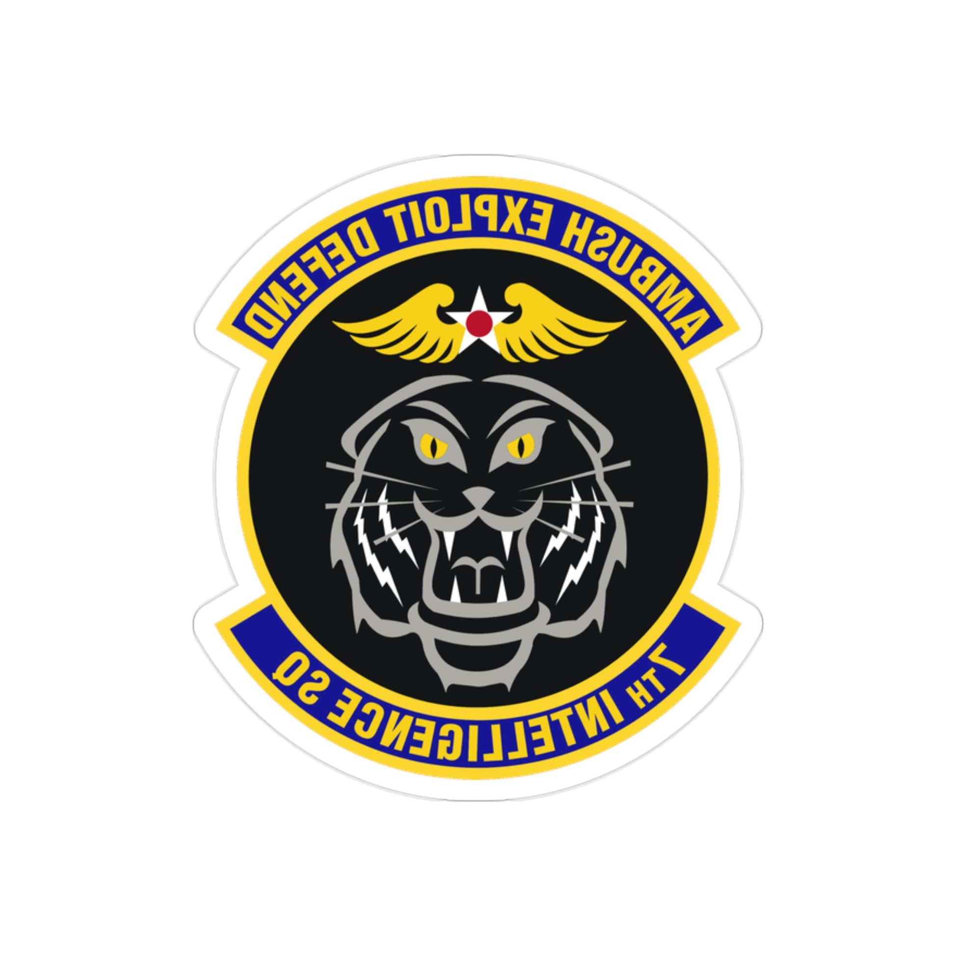 7th Intelligence Squadron (U.S. Air Force) REVERSE PRINT Transparent STICKER-2" × 2"-The Sticker Space