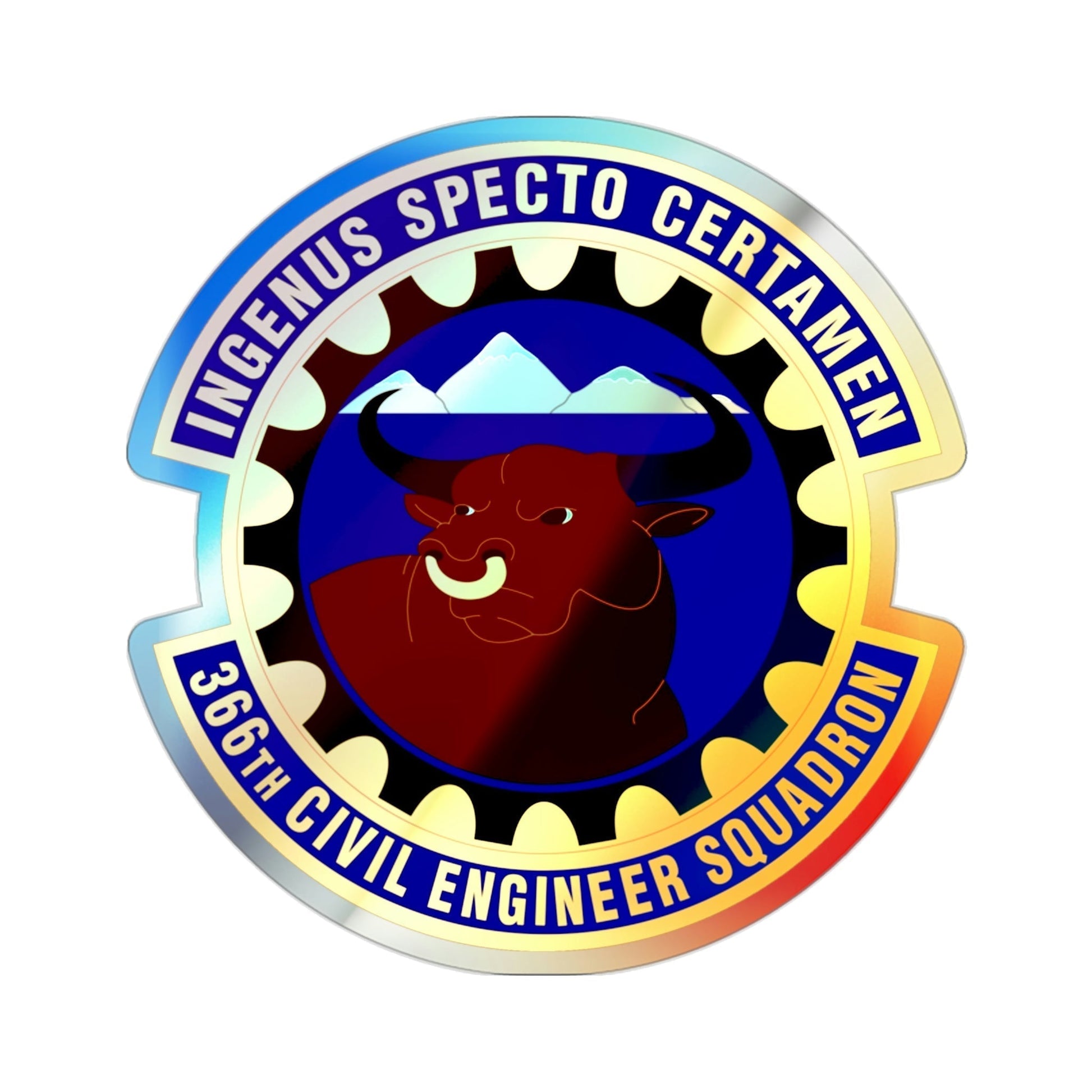 366 Civil Engineer Squadron ACC (U.S. Air Force) Holographic STICKER Die-Cut Vinyl Decal-2 Inch-The Sticker Space