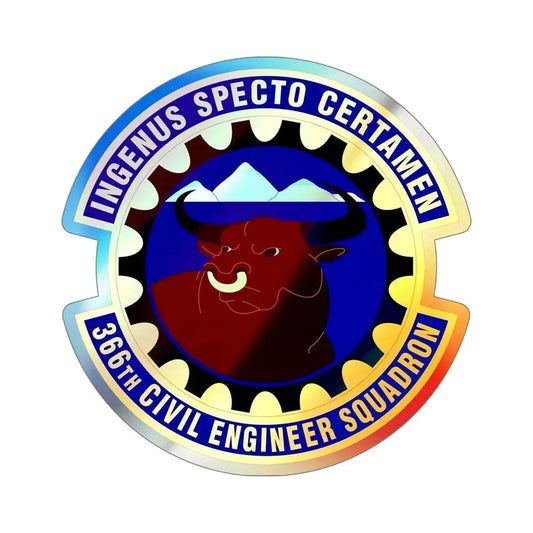 366 Civil Engineer Squadron ACC (U.S. Air Force) Holographic STICKER Die-Cut Vinyl Decal 6 Inch Holographic - The Sticker Space