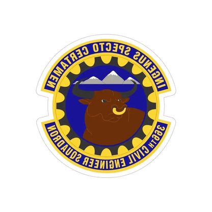 366 Civil Engineer Squadron ACC (U.S. Air Force) REVERSE PRINT Transparent Die-Cut STICKER 5 Inch Die-Cut Transparent - The Sticker Space