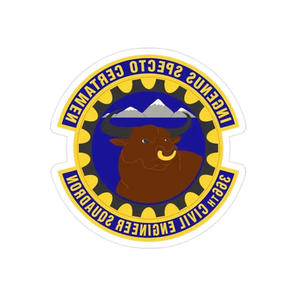 366 Civil Engineer Squadron ACC (U.S. Air Force) REVERSE PRINT Transparent Die-Cut STICKER - The Sticker Space