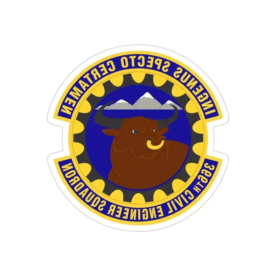 366 Civil Engineer Squadron ACC (U.S. Air Force) REVERSE PRINT Transparent Die-Cut STICKER - The Sticker Space