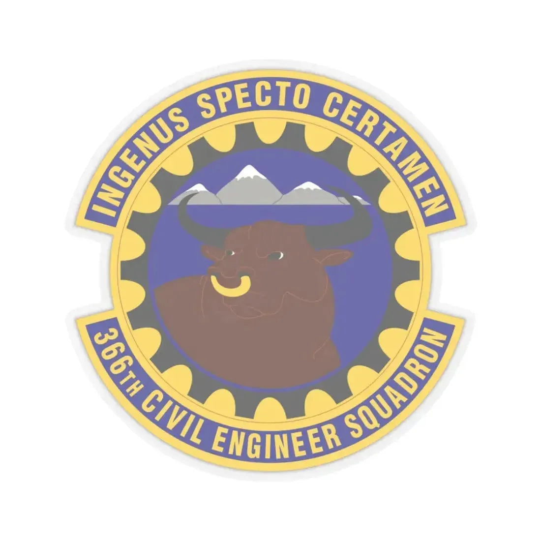 366 Civil Engineer Squadron ACC (U.S. Air Force) STICKER Vinyl Kiss-Cut Decal 3 Inch Transparent - The Sticker Space