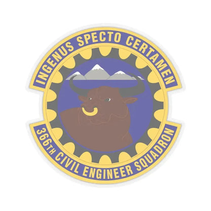 366 Civil Engineer Squadron ACC (U.S. Air Force) STICKER Vinyl Kiss-Cut Decal 4 Inch Transparent - The Sticker Space